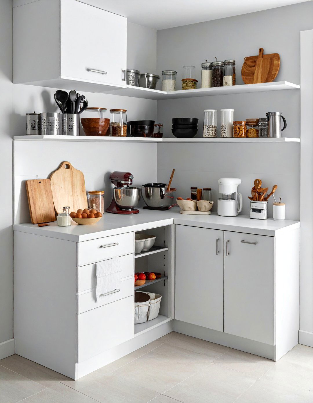 Baking Supply Corner Organization - 25 Blind Corner Kitchen Cabinet Ideas for Smart Storage