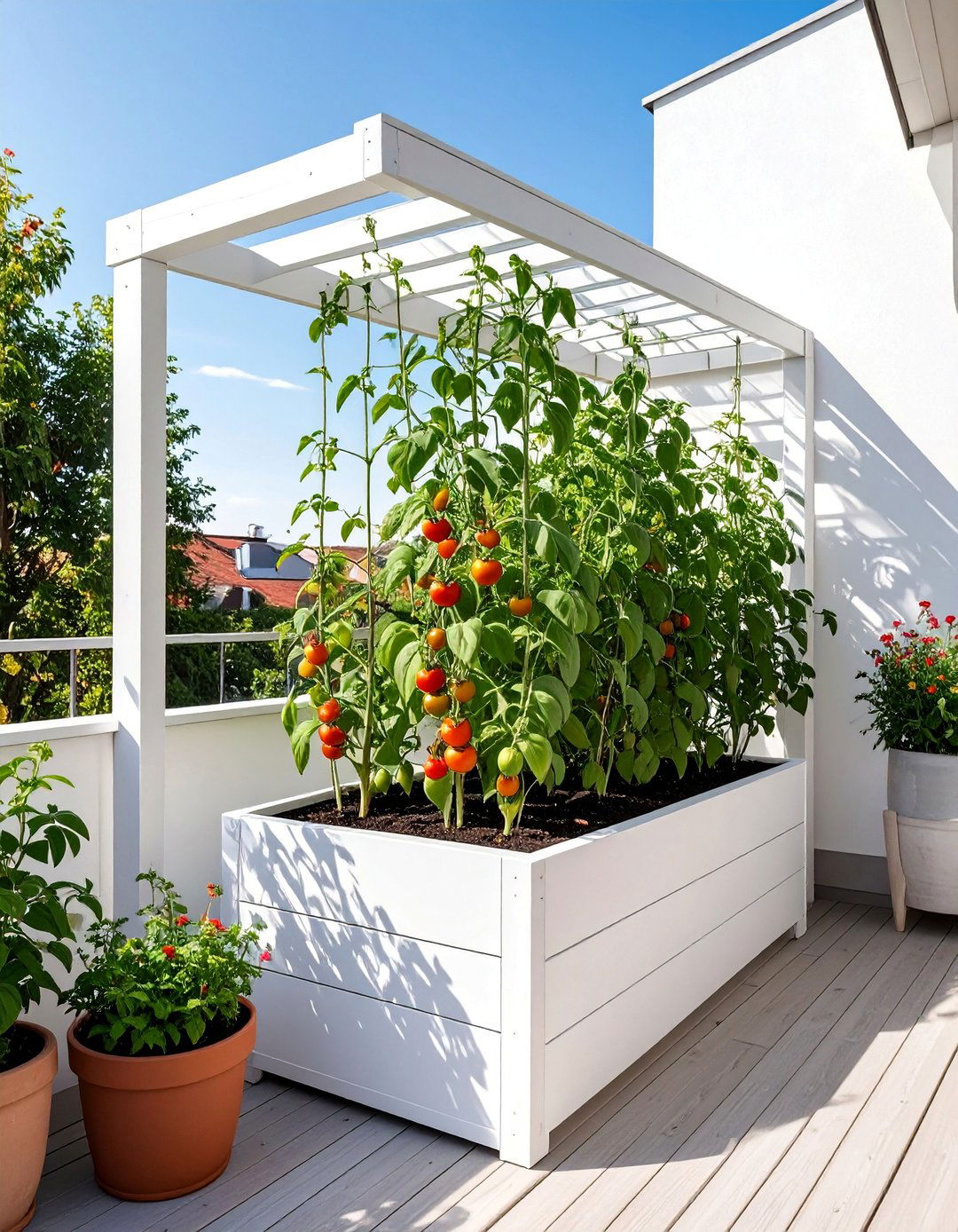 Balcony Trellis with Built in Planters - 20 Balcony Trellis Ideas for Outdoor Living Spaces