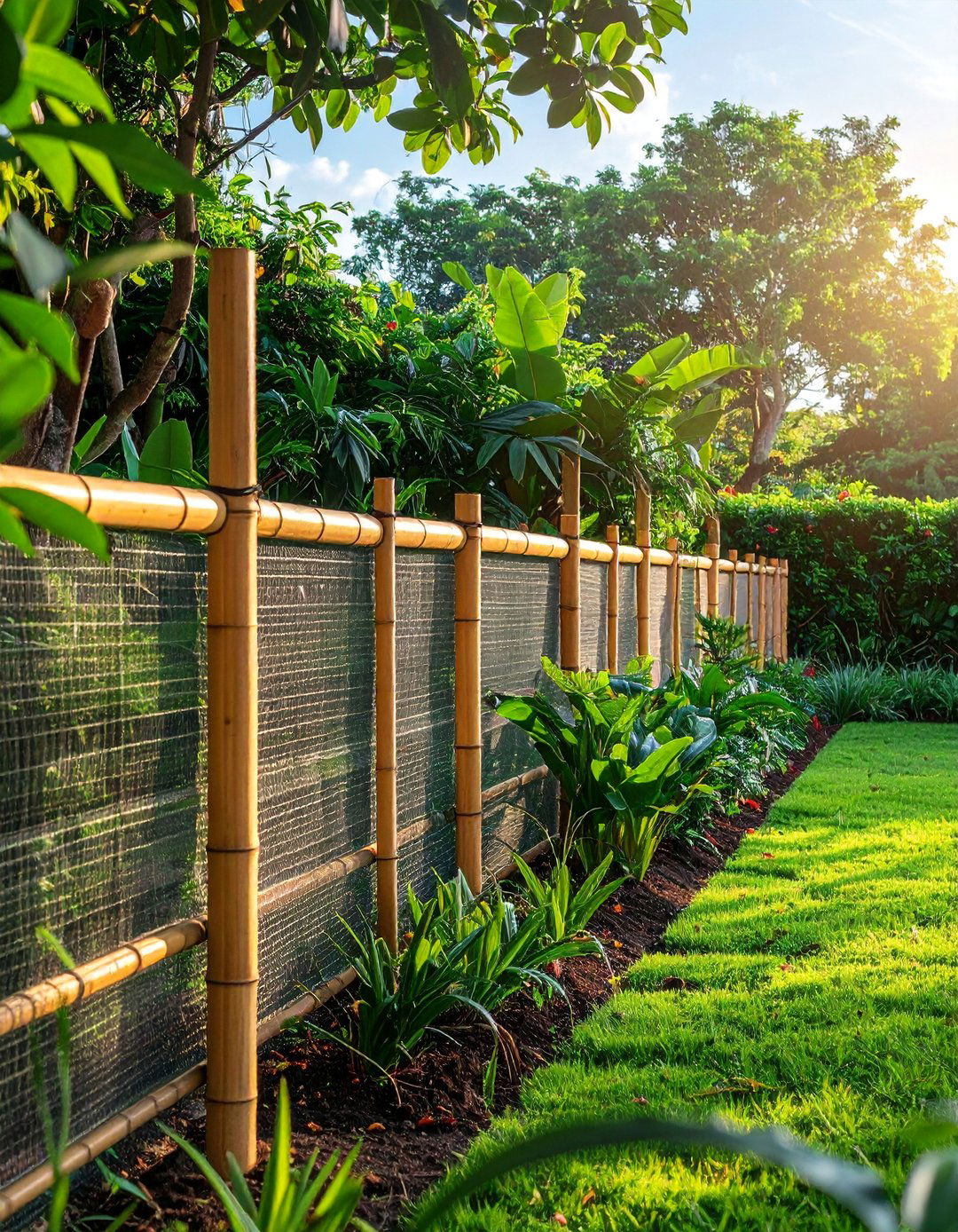 Bamboo Privacy Chicken Fence - 25 Chicken Fence Ideas to Keep Your Flock Safe