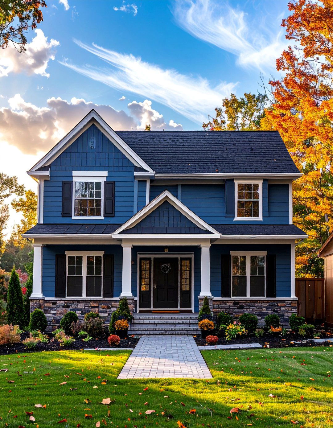 Blue Gray Vinyl Siding With a Chocolate Brown Roof - 25 Blue Exterior Home With a Brown Roof Ideas
