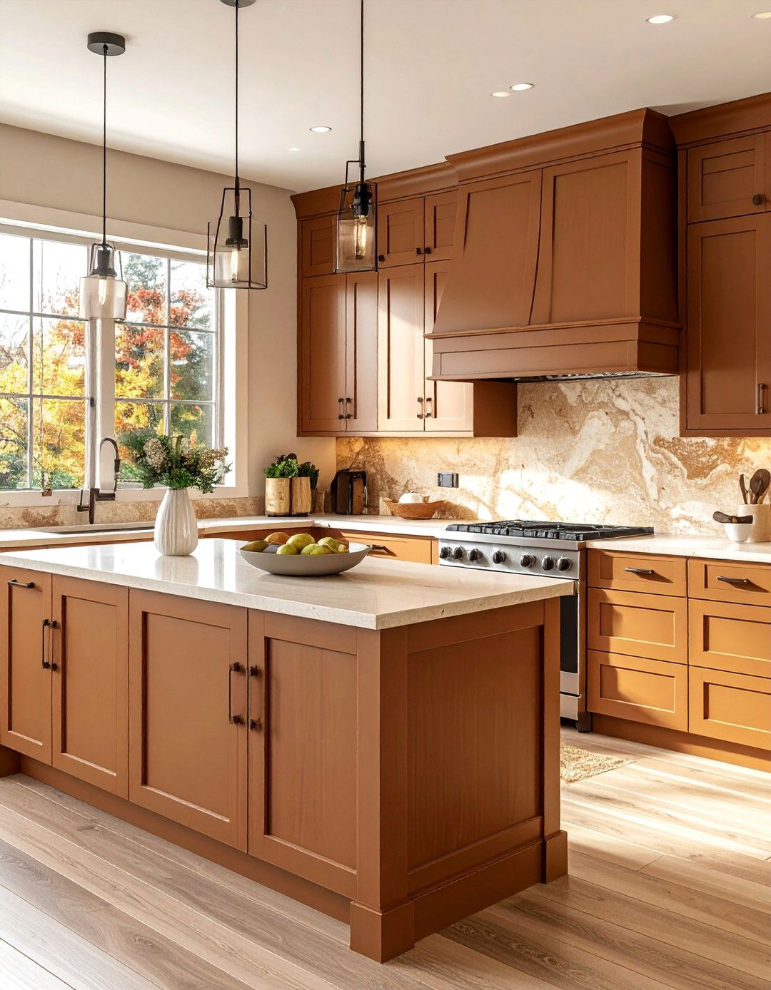 Cinnamon Colored Brown Kitchen Cabinets - 25 Brown Kitchen Cabinets Ideas for a Warm and Cozy Look