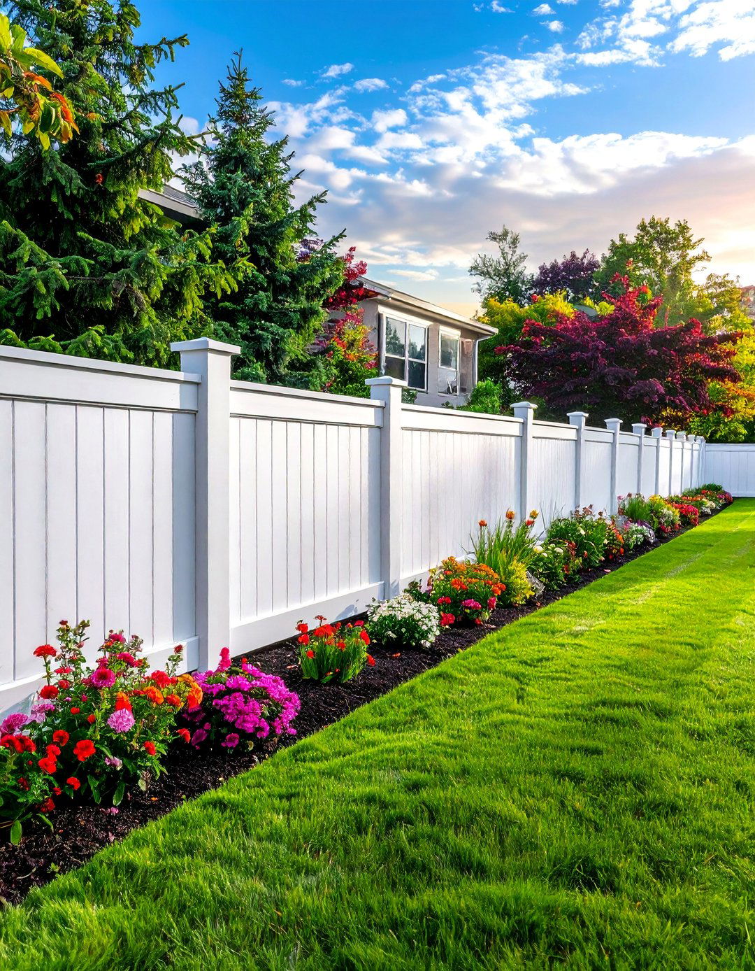 Classic Bright White Vinyl Fence - 25 Vinyl Fence Colors to Enhance Your Outdoor Space