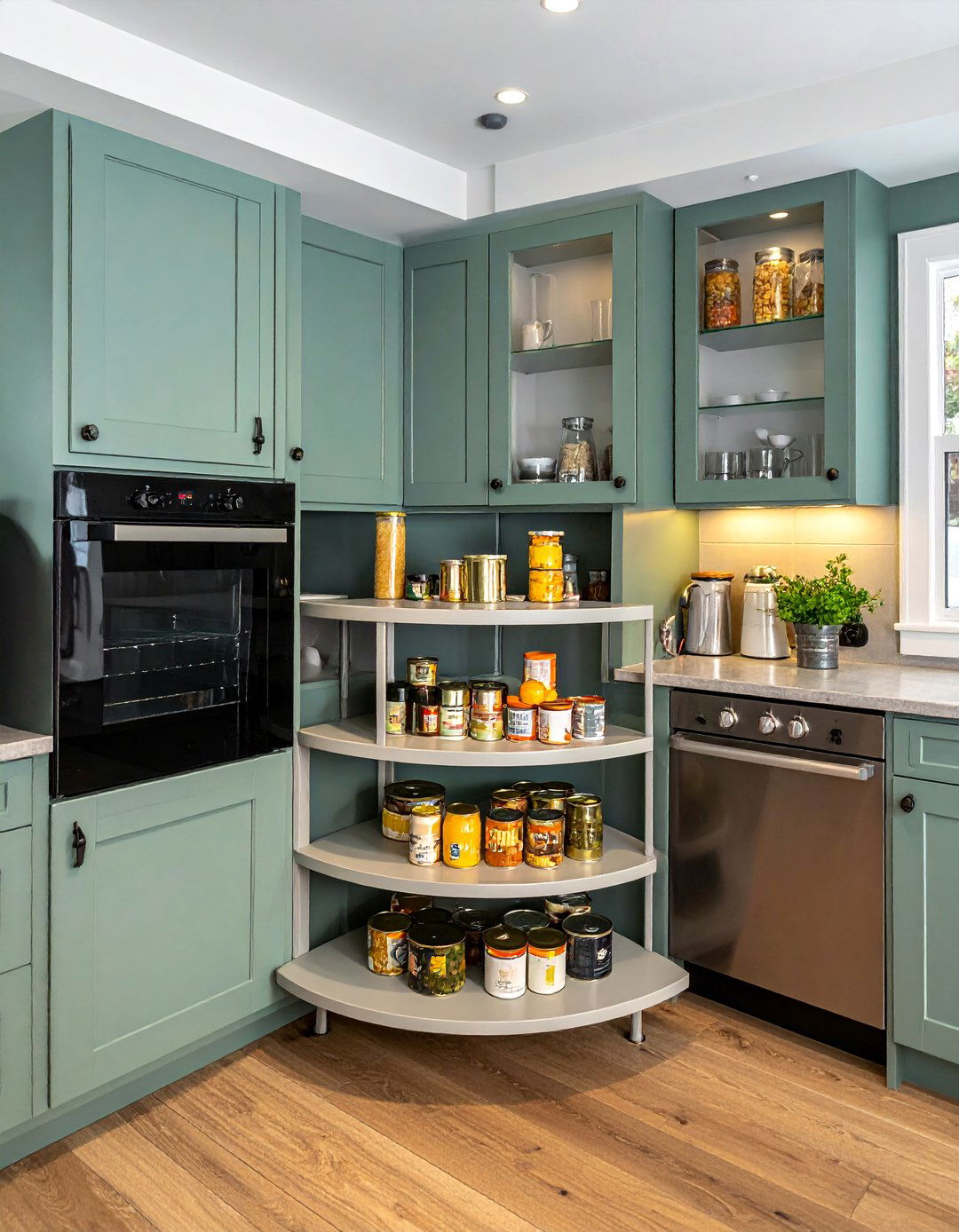 Classic Lazy Susan Turntables - 25 Blind Corner Kitchen Cabinet Ideas for Smart Storage
