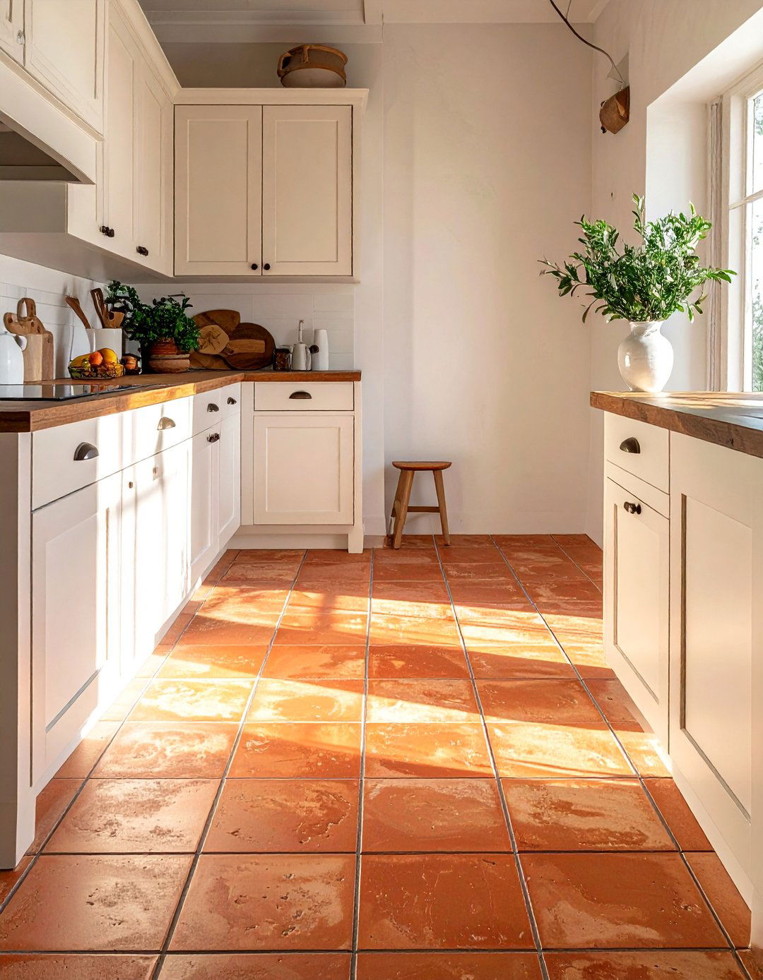 Classic Square Terracotta Kitchen Floor Tiles - 20 Terracotta Kitchen Floor Ideas for a Rustic Look