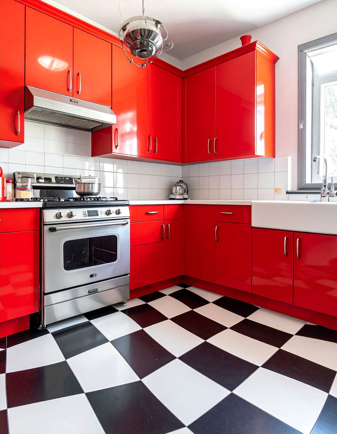 Classic White and Black Checkerboard Kitchen Floor - 25 White Kitchen Floor Ideas for a Clean Look