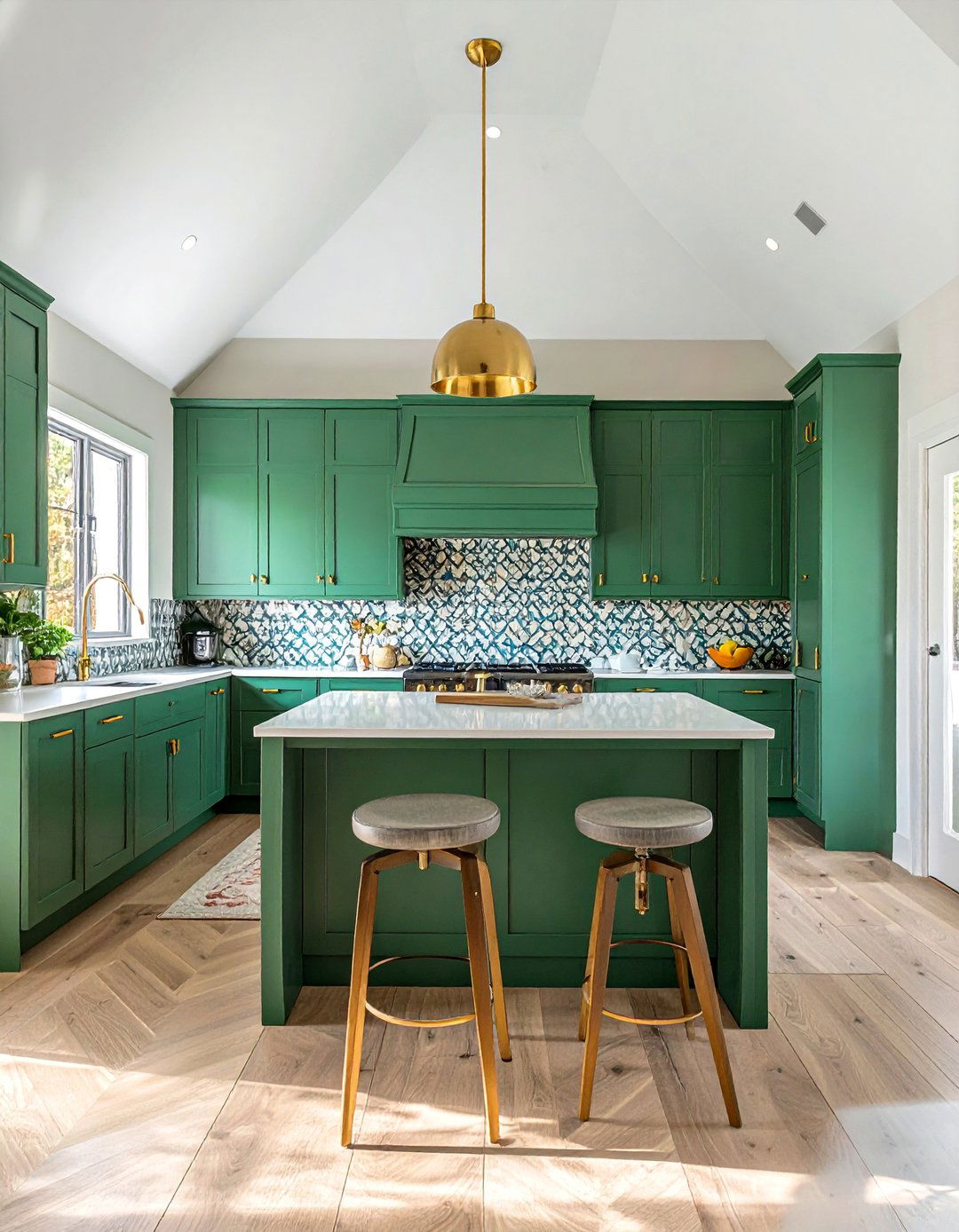 Color Rich Vaulted Kitchen Celebration - 25 Vaulted Ceiling Kitchen Ideas for a Spacious Feel