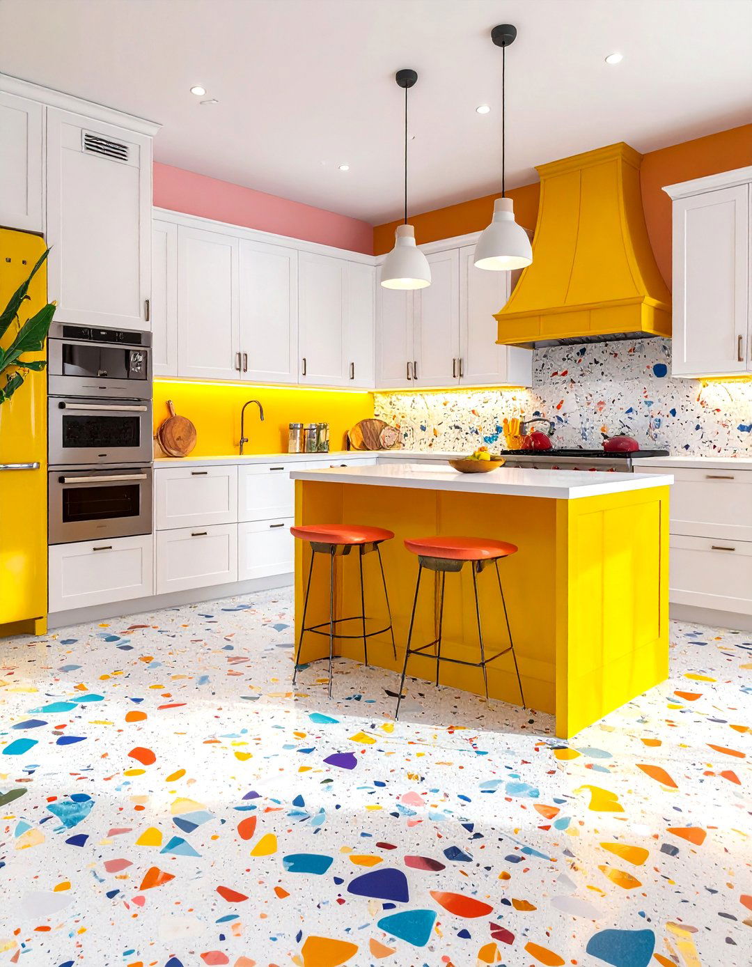 Colorful Confetti Terrazzo Kitchen Floor - 20 Terrazzo Kitchen Floor Ideas for a Unique Look