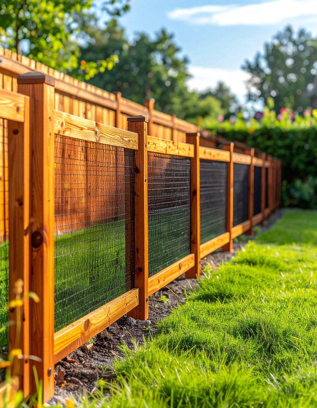 Combination Wood and Wire Chicken Fence - 25 Chicken Fence Ideas to Keep Your Flock Safe