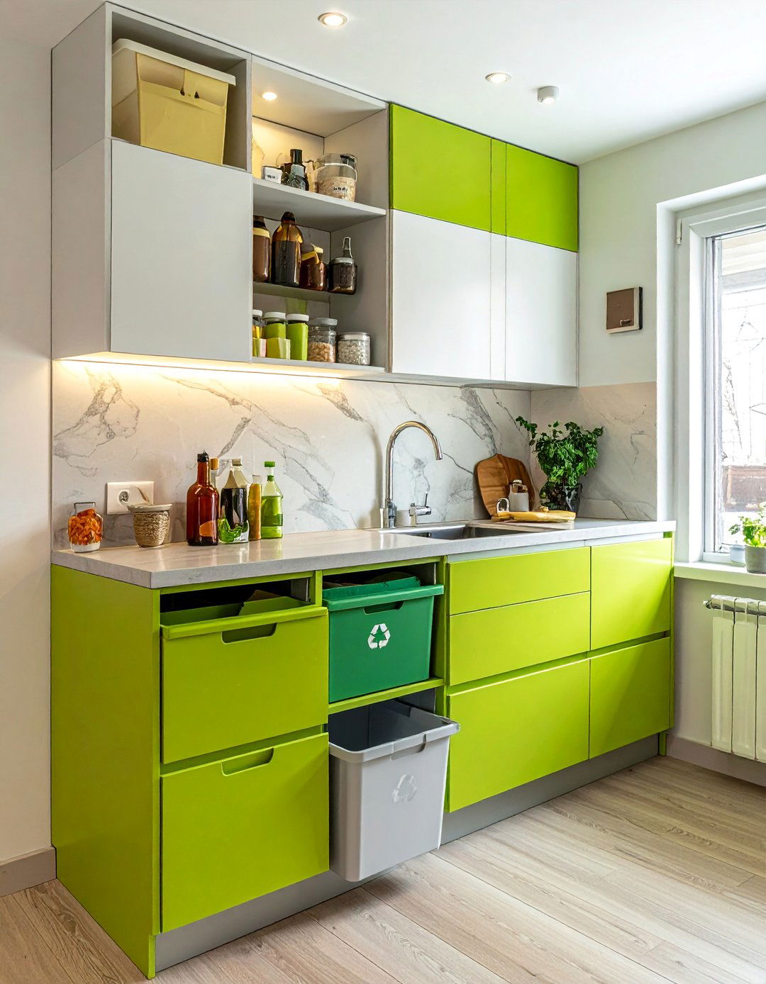 Corner Recycling Center Organization - 15 Kitchen Corner Ideas to Maximize Your Space