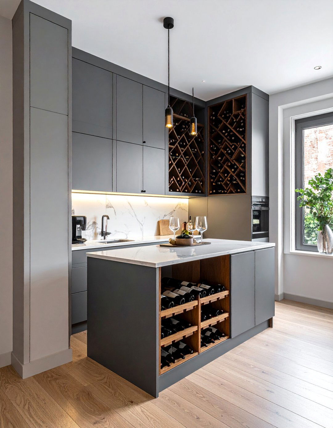 Corner Wine Storage Station - 15 Kitchen Corner Ideas to Maximize Your Space