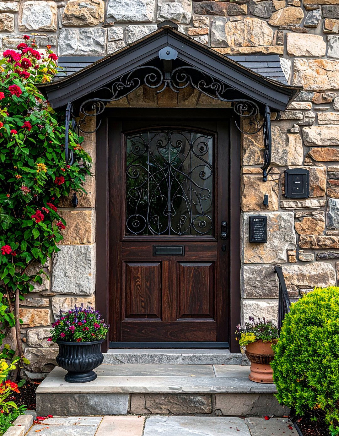 Cottage Front Door with a Speakeasy Window - 25 Cottage Front Door Ideas for a Charming Entryway