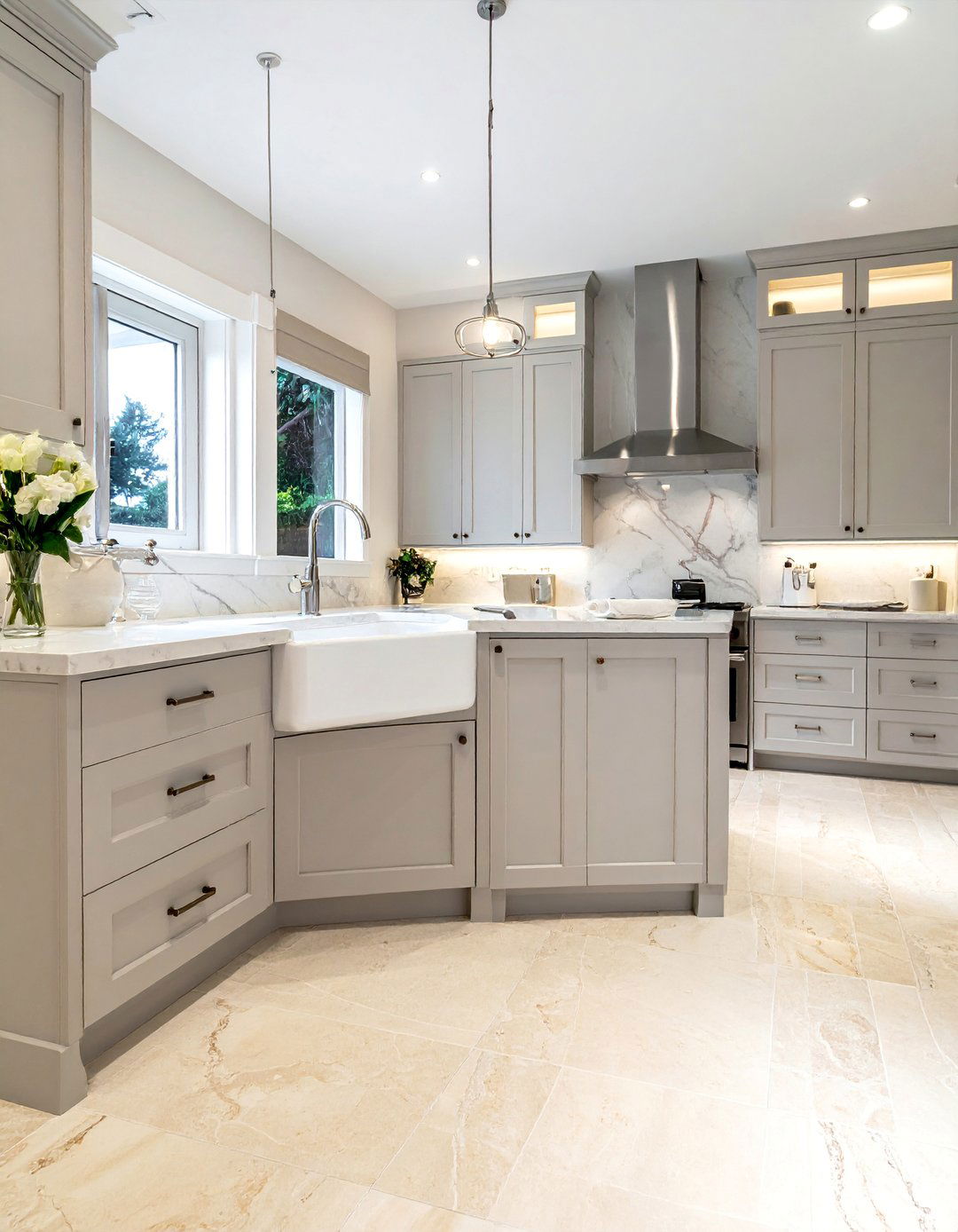 Creamy Ivory Travertine Floor Kitchen - 20 Travertine Floor Kitchen Ideas for Elegant Spaces