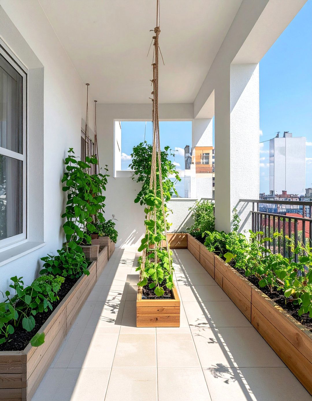 DIY String or Rope Balcony Trellis - 20 Balcony Trellis Ideas for Outdoor Living Spaces