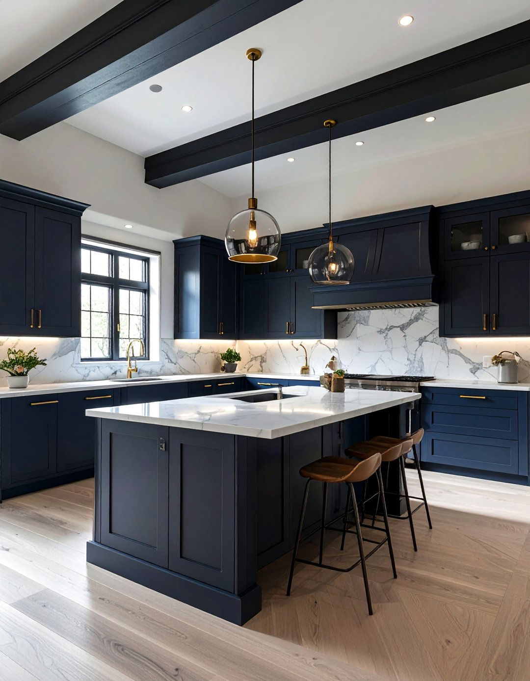 Dark Drama Vaulted Kitchen - 25 Vaulted Ceiling Kitchen Ideas for a Spacious Feel