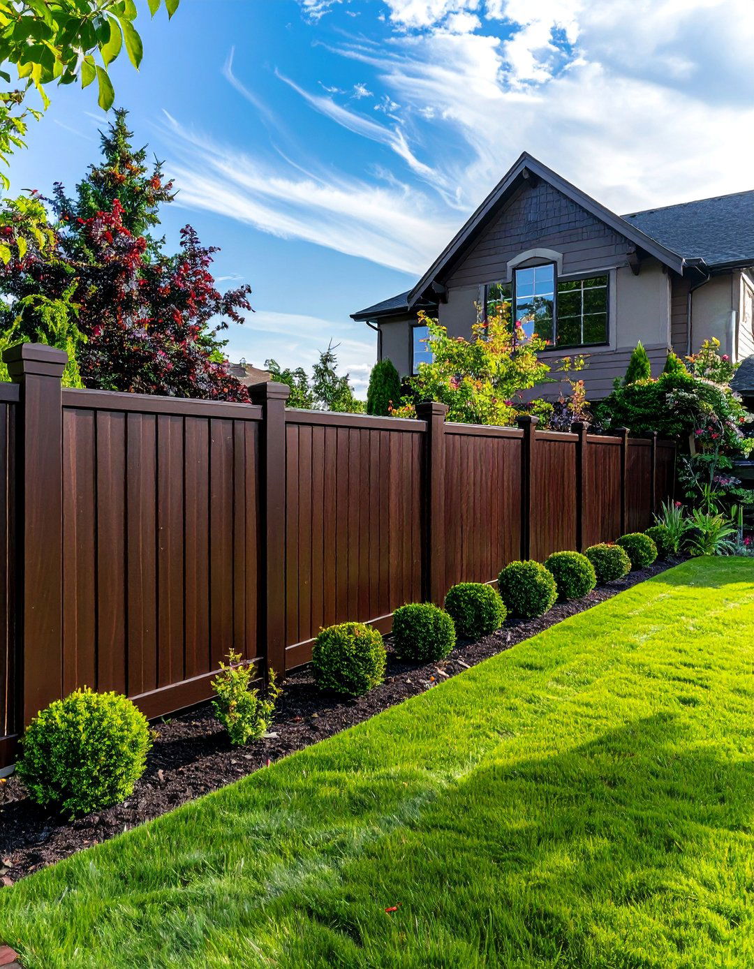 Dark Walnut Vinyl Fence - 25 Vinyl Fence Colors to Enhance Your Outdoor Space