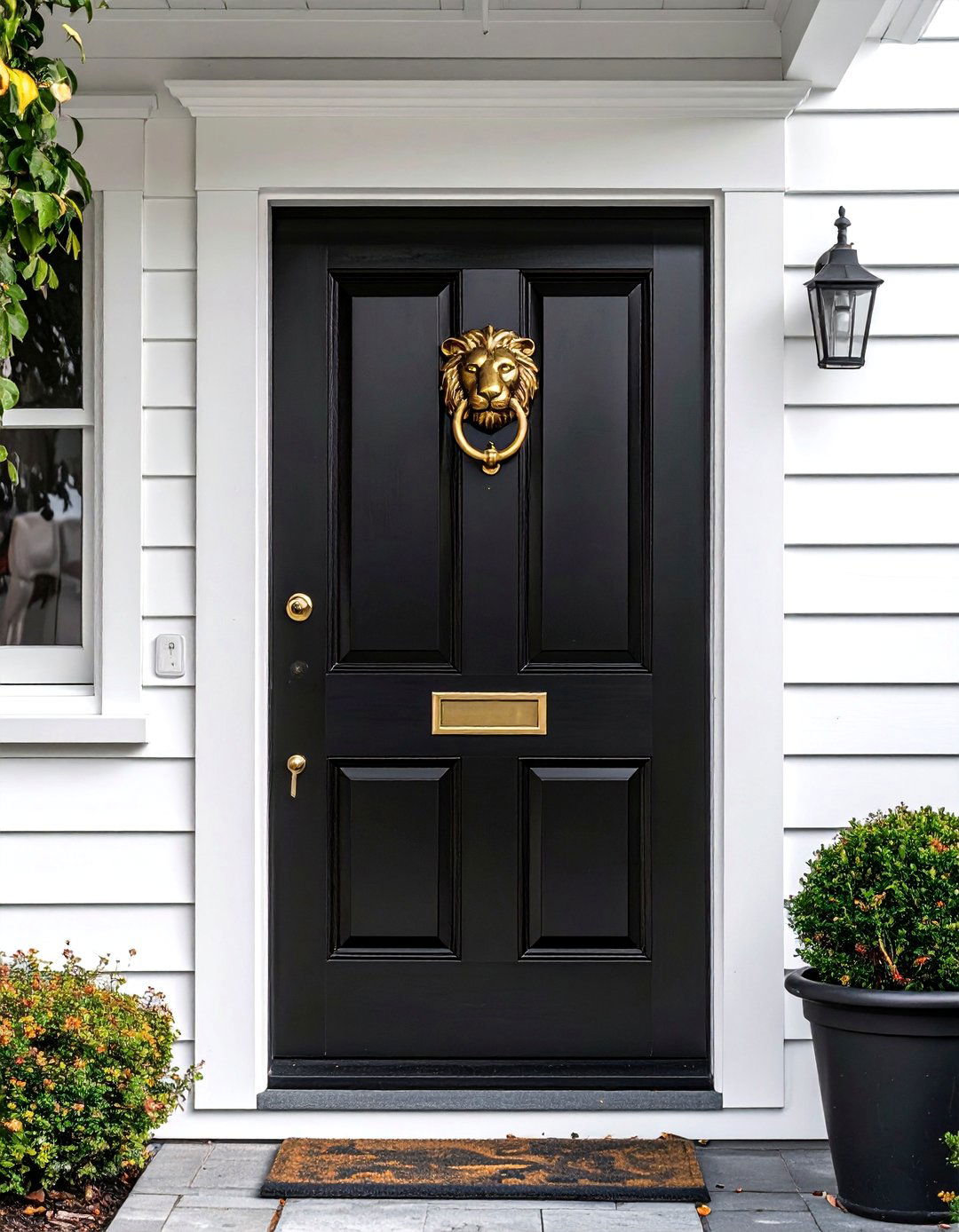 Dark and Dramatic Cottage Front Door - 25 Cottage Front Door Ideas for a Charming Entryway