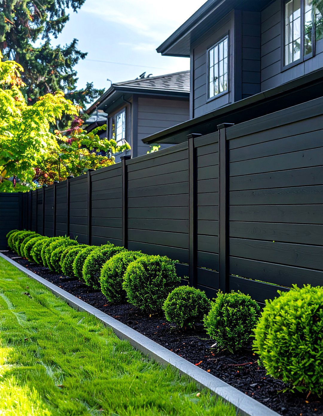 Deep Charcoal Vinyl Fence - 25 Vinyl Fence Colors to Enhance Your Outdoor Space