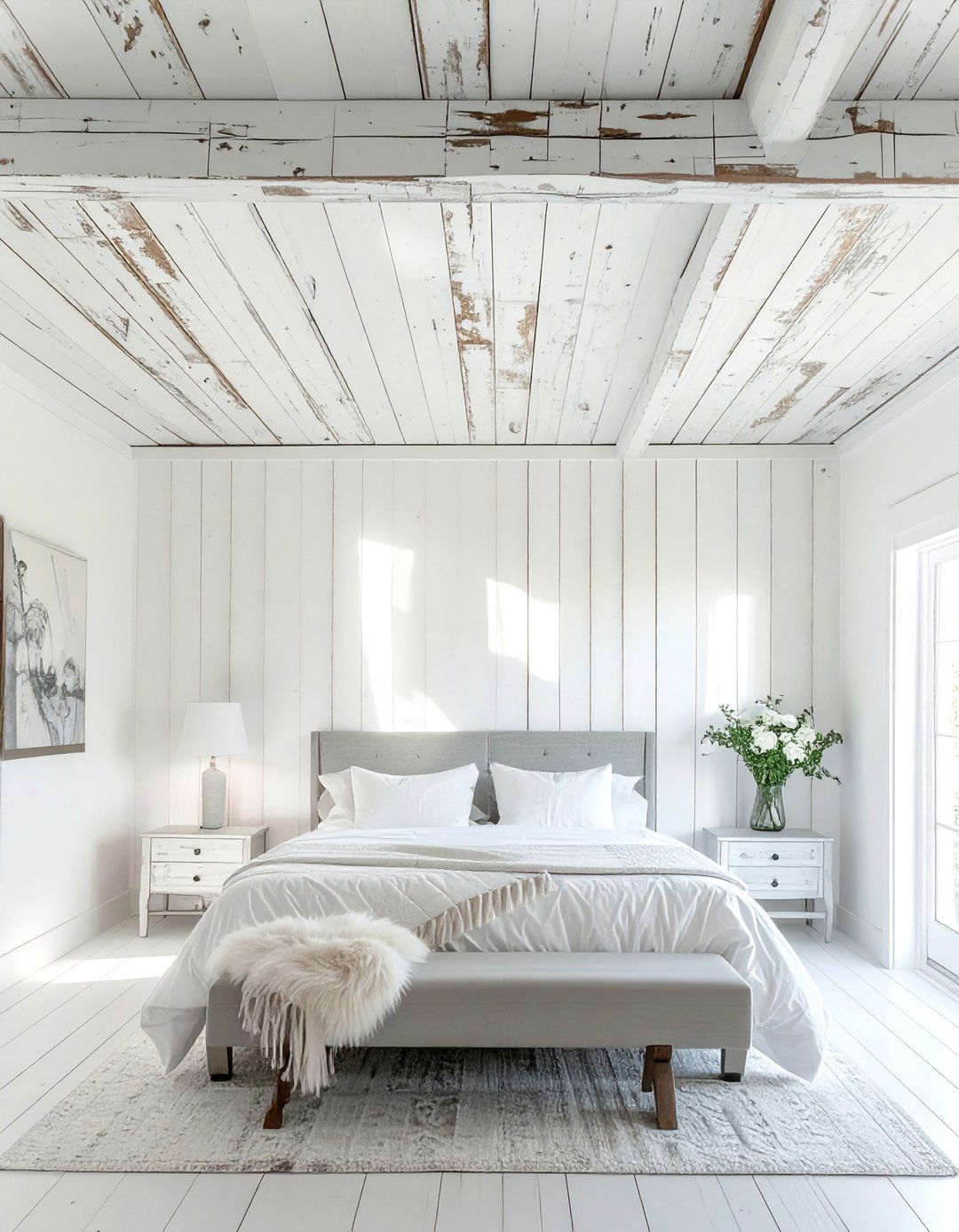 Distressed Paint Finish Farmhouse Ceiling - 20 Farmhouse Ceiling Ideas to Add Character to Your Home
