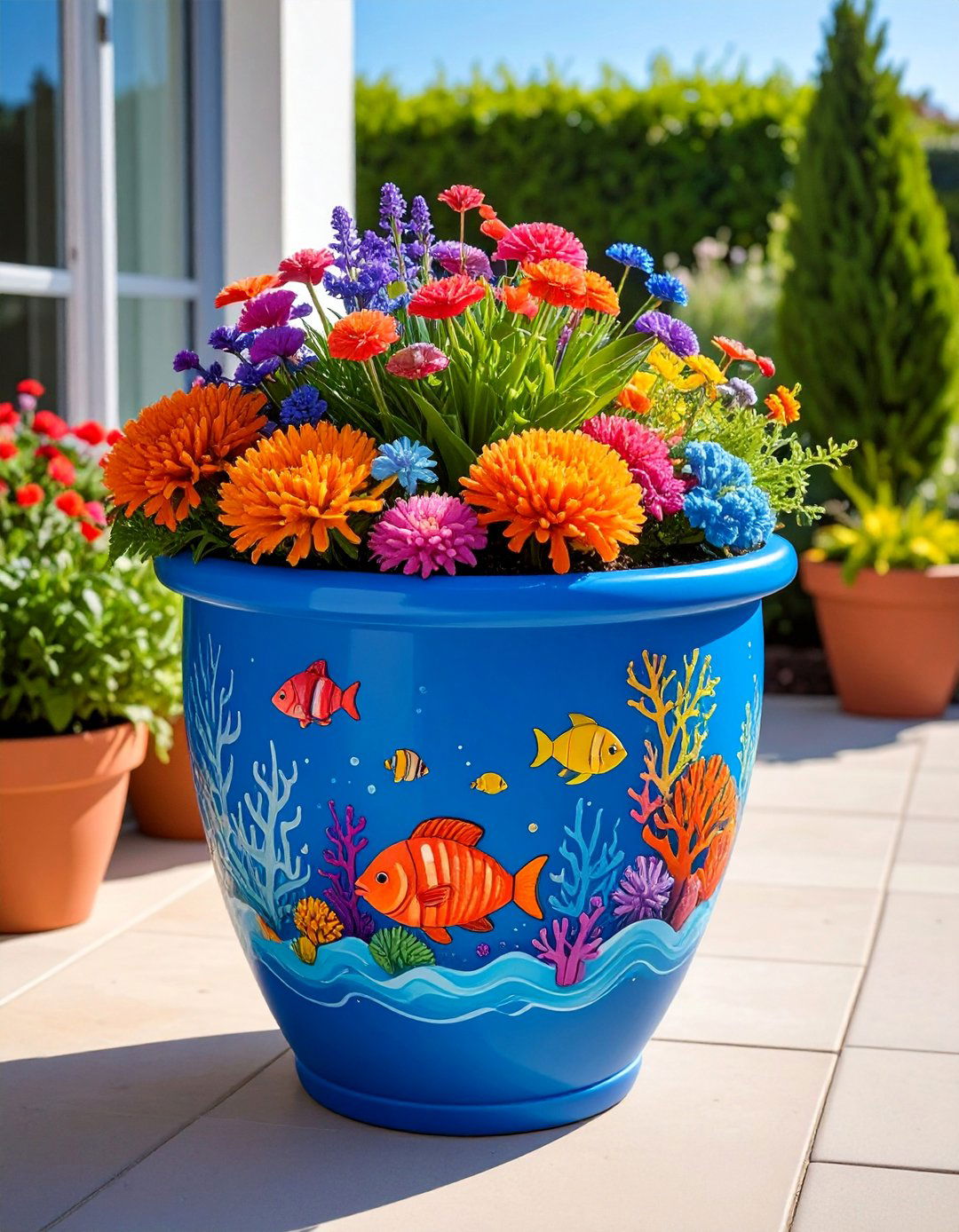 Finding Nemos Coral Reef Flower Pot - 20 Disney Garden Ideas for a Magical Outdoor Space