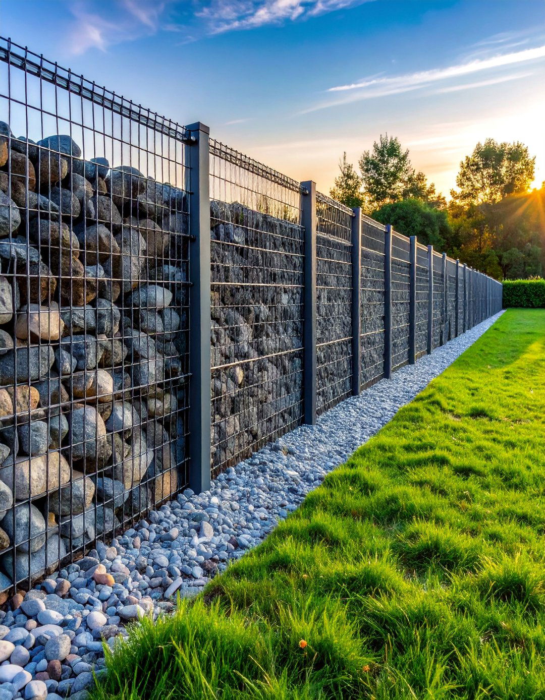 Gabion Wall Chicken Fence - 25 Chicken Fence Ideas to Keep Your Flock Safe