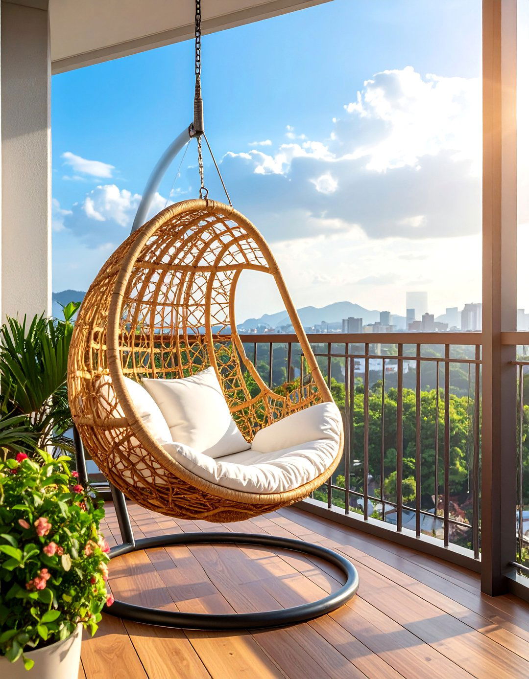 Hammock or Hanging Chair Stand - 20 Balcony Deck Ideas for a Beautiful Outdoor Retreat