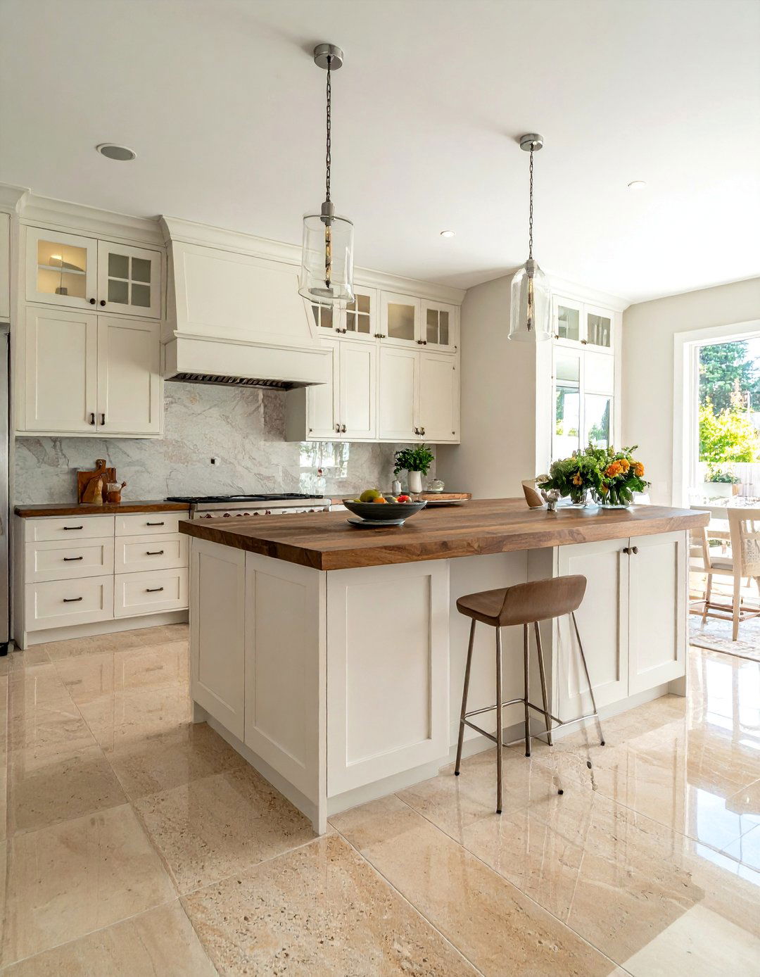 Honed Travertine Floor Kitchen with a Matte Finish - 20 Travertine Floor Kitchen Ideas for Elegant Spaces