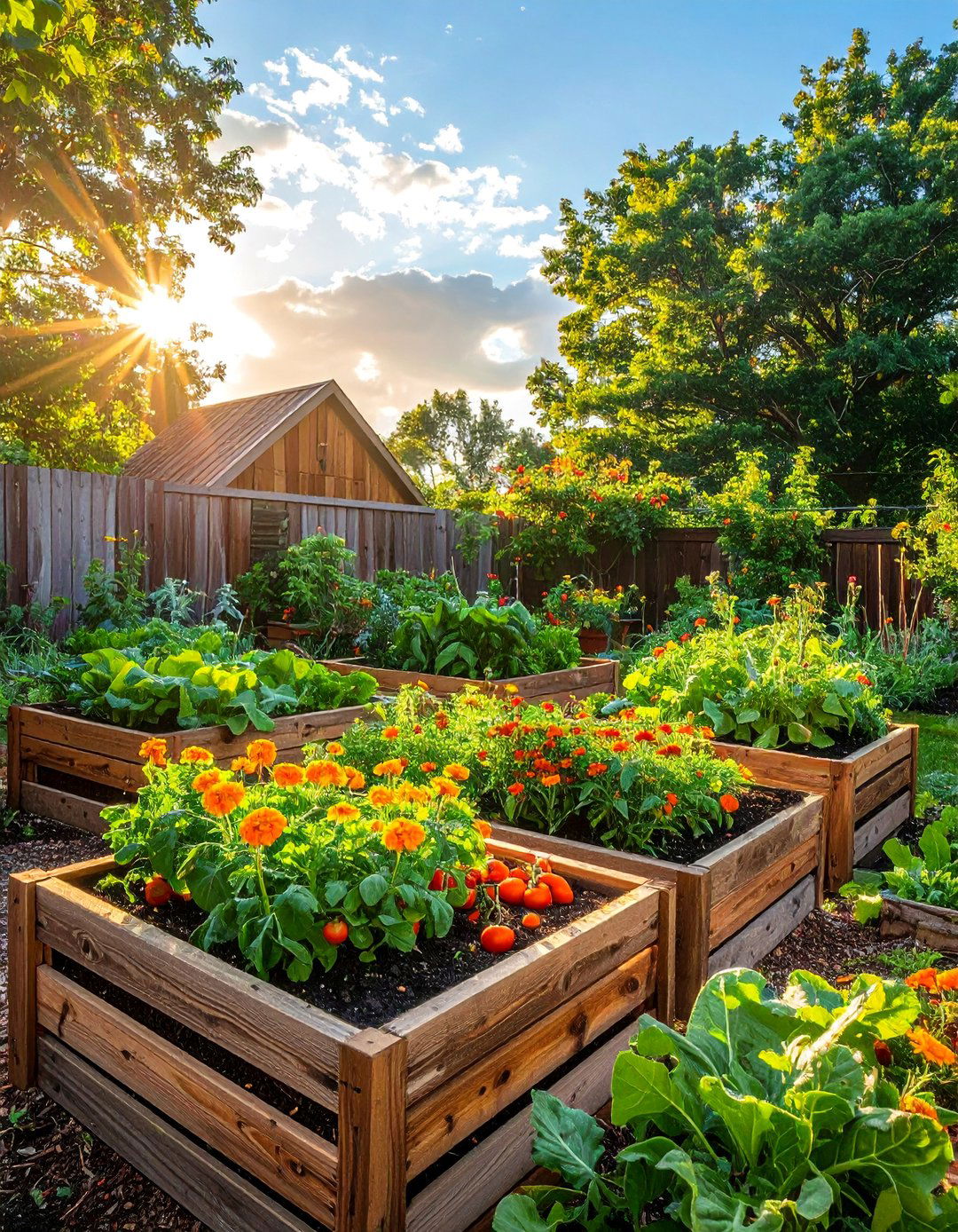 Incorporating Raised Wooden Planter Beds - 20 Farmhouse Garden Ideas for a Charming Outdoor Space