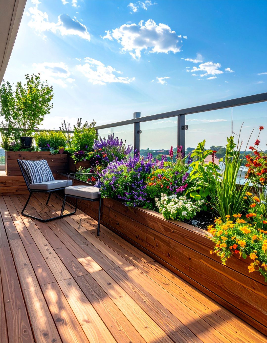 Integrated Planter Box Decking - 20 Balcony Deck Ideas for a Beautiful Outdoor Retreat