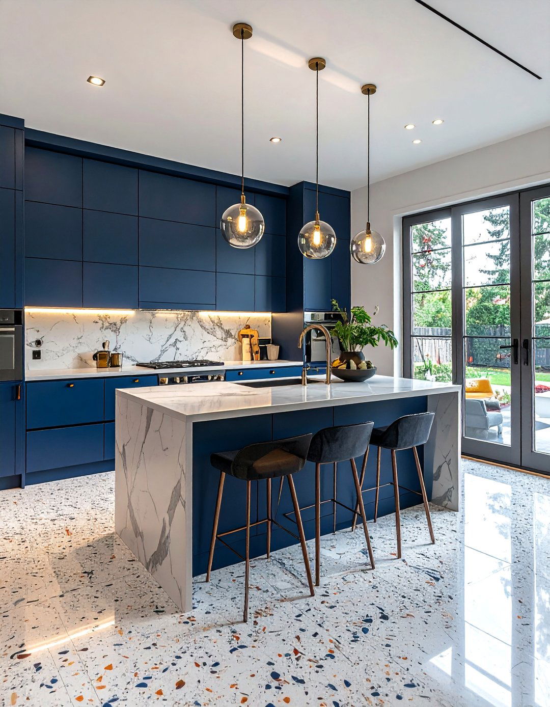 Large Format Terrazzo Tile Kitchen Floor - 20 Terrazzo Kitchen Floor Ideas for a Unique Look