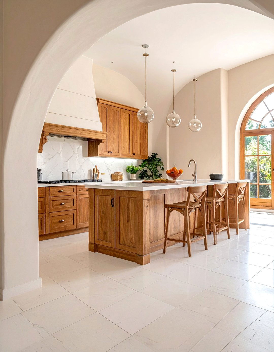Large Square White Travertine Kitchen Floor Tile - 25 White Kitchen Floor Ideas for a Clean Look