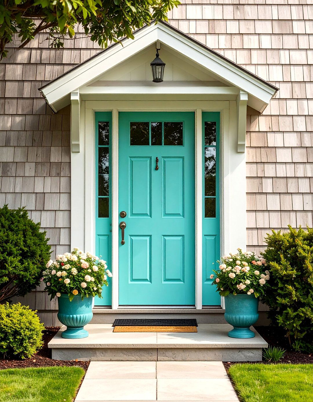 Light Turquoise Front Door for Coastal Vibes - 20 Turquoise Front Door Ideas to Boost Curb Appeal