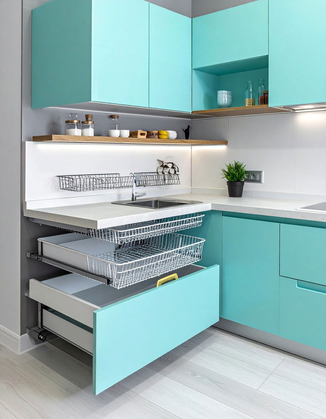 Magic Corner Pull Out Systems - 25 Blind Corner Kitchen Cabinet Ideas for Smart Storage