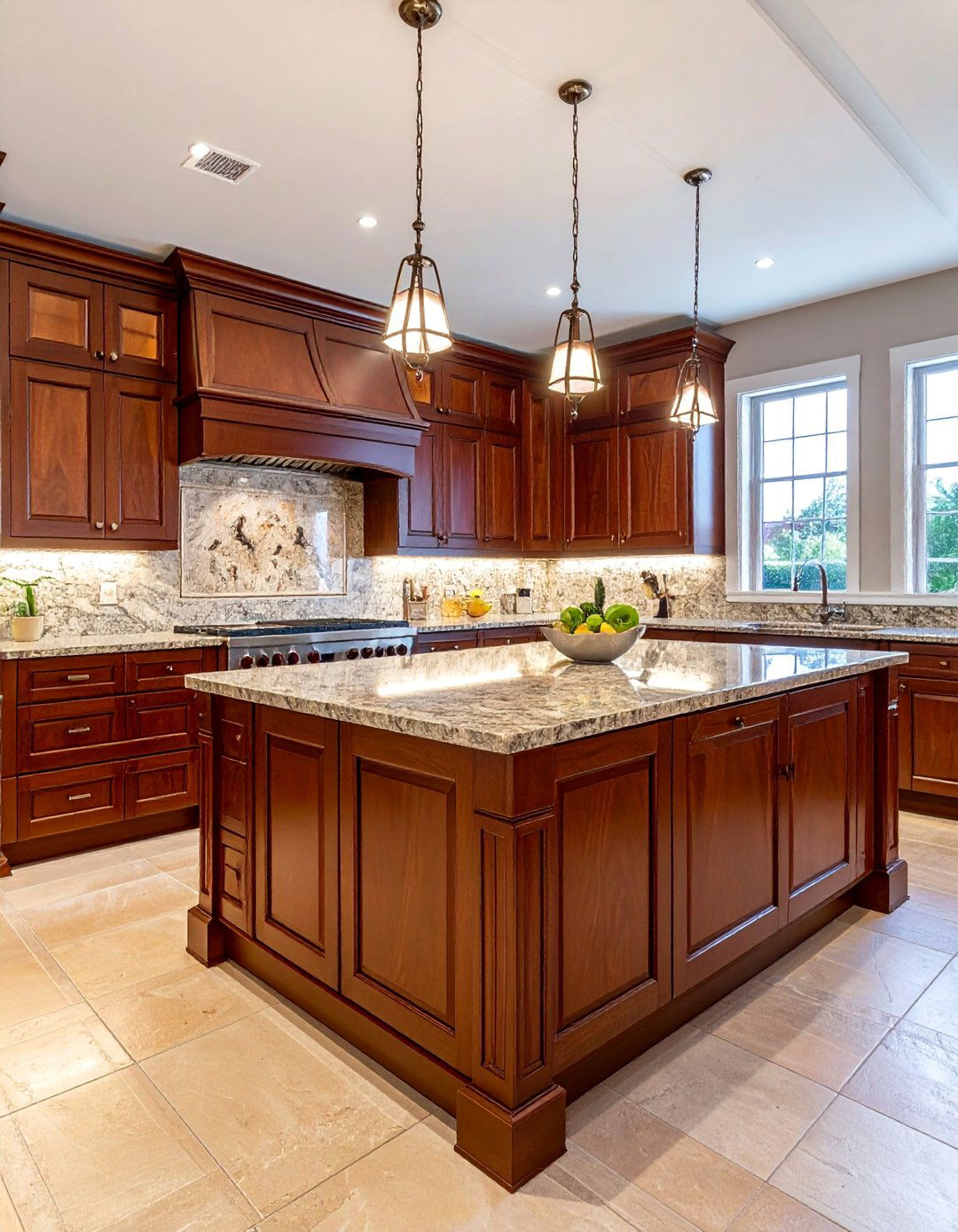 Mahogany Brown Raised Panel Cabinets - 25 Brown Kitchen Cabinets Ideas for a Warm and Cozy Look