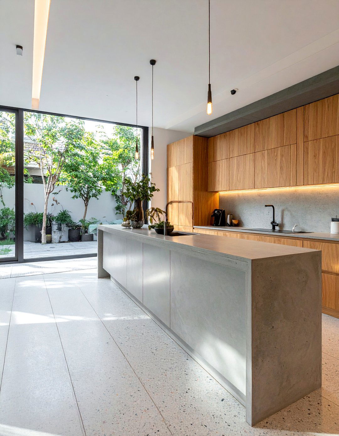 Matte Finish Terrazzo Kitchen Floor - 20 Terrazzo Kitchen Floor Ideas for a Unique Look