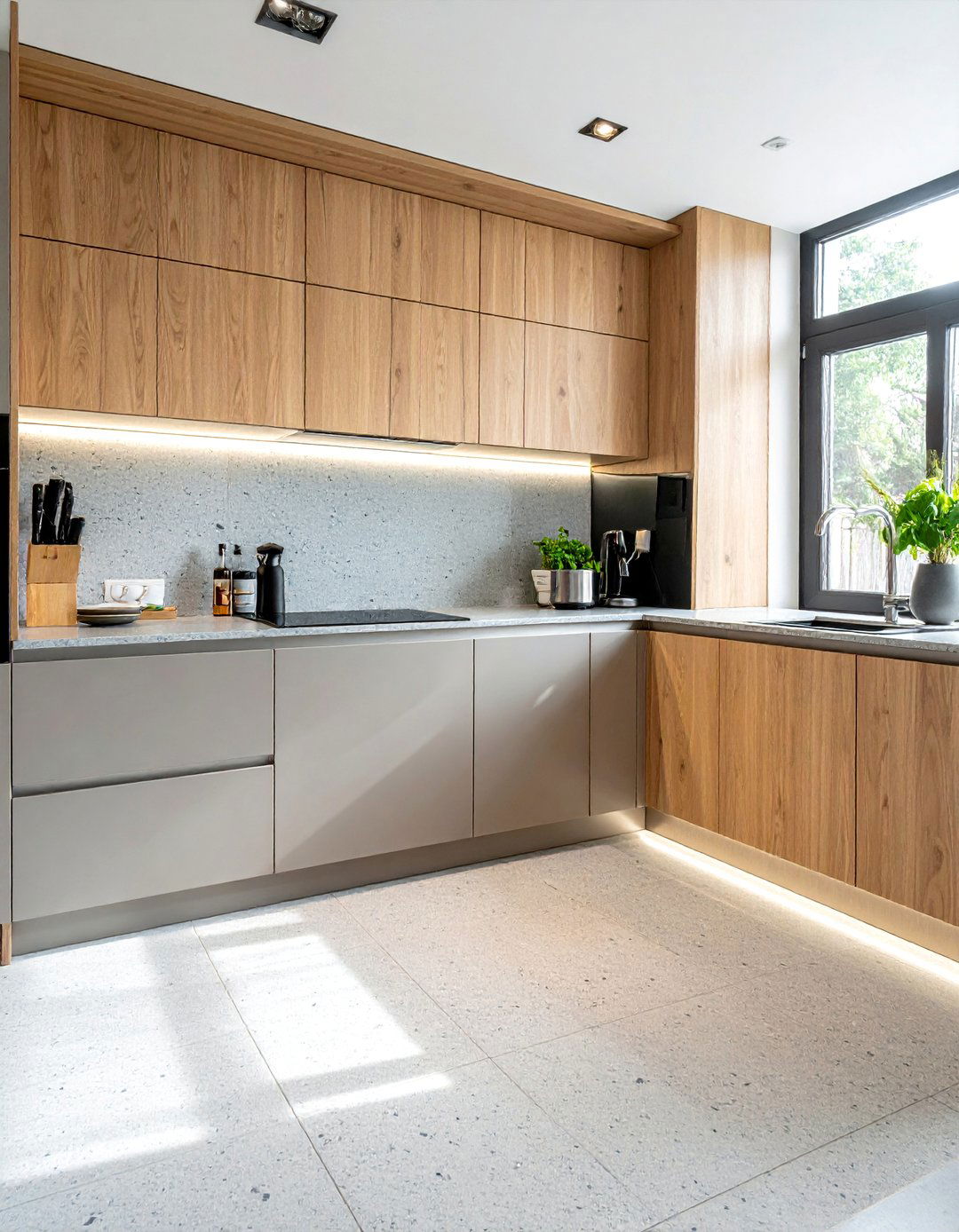 Micro Aggregate Terrazzo Kitchen Floor - 20 Terrazzo Kitchen Floor Ideas for a Unique Look