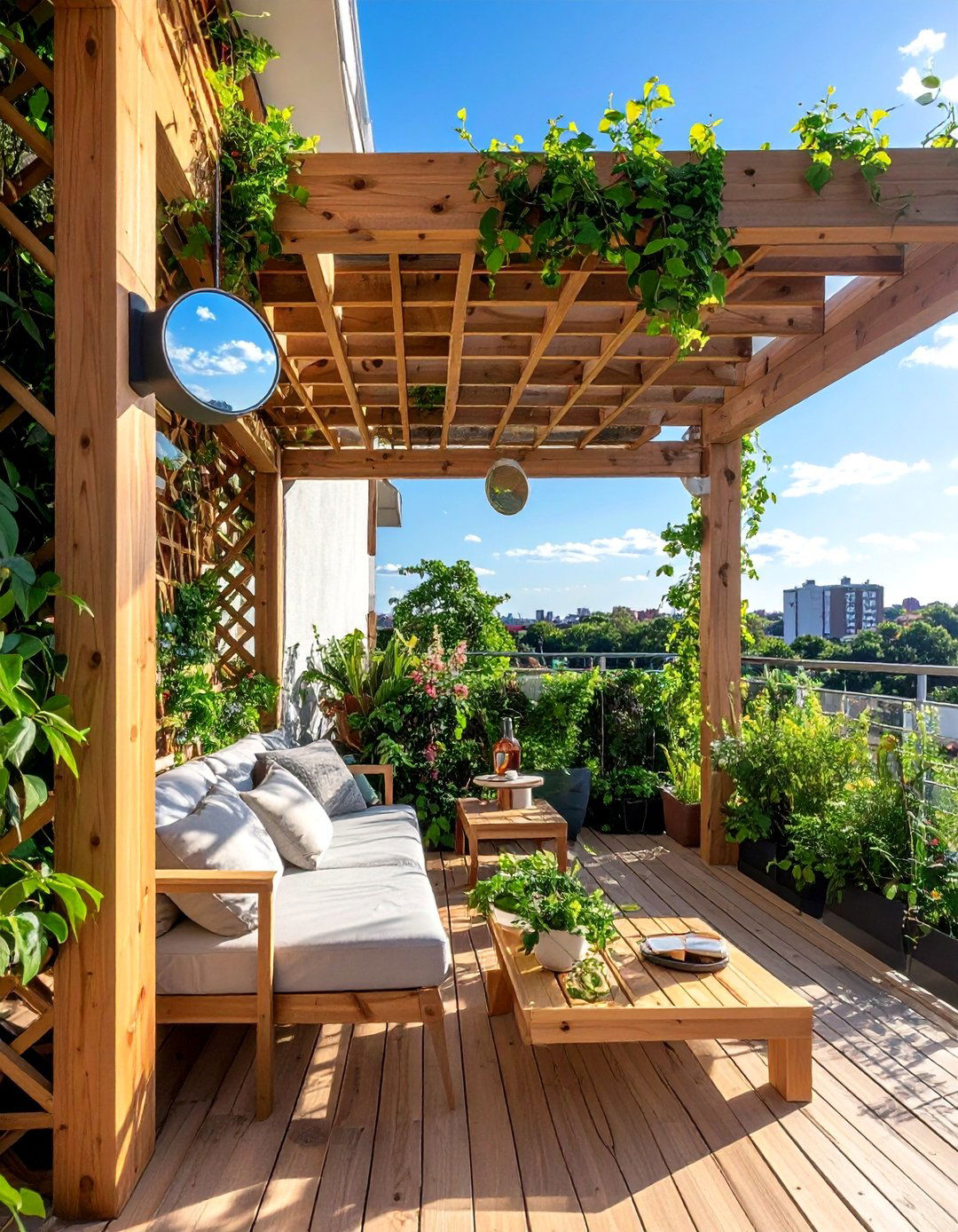 Mirrored Balcony Trellis - 20 Balcony Trellis Ideas for Outdoor Living Spaces