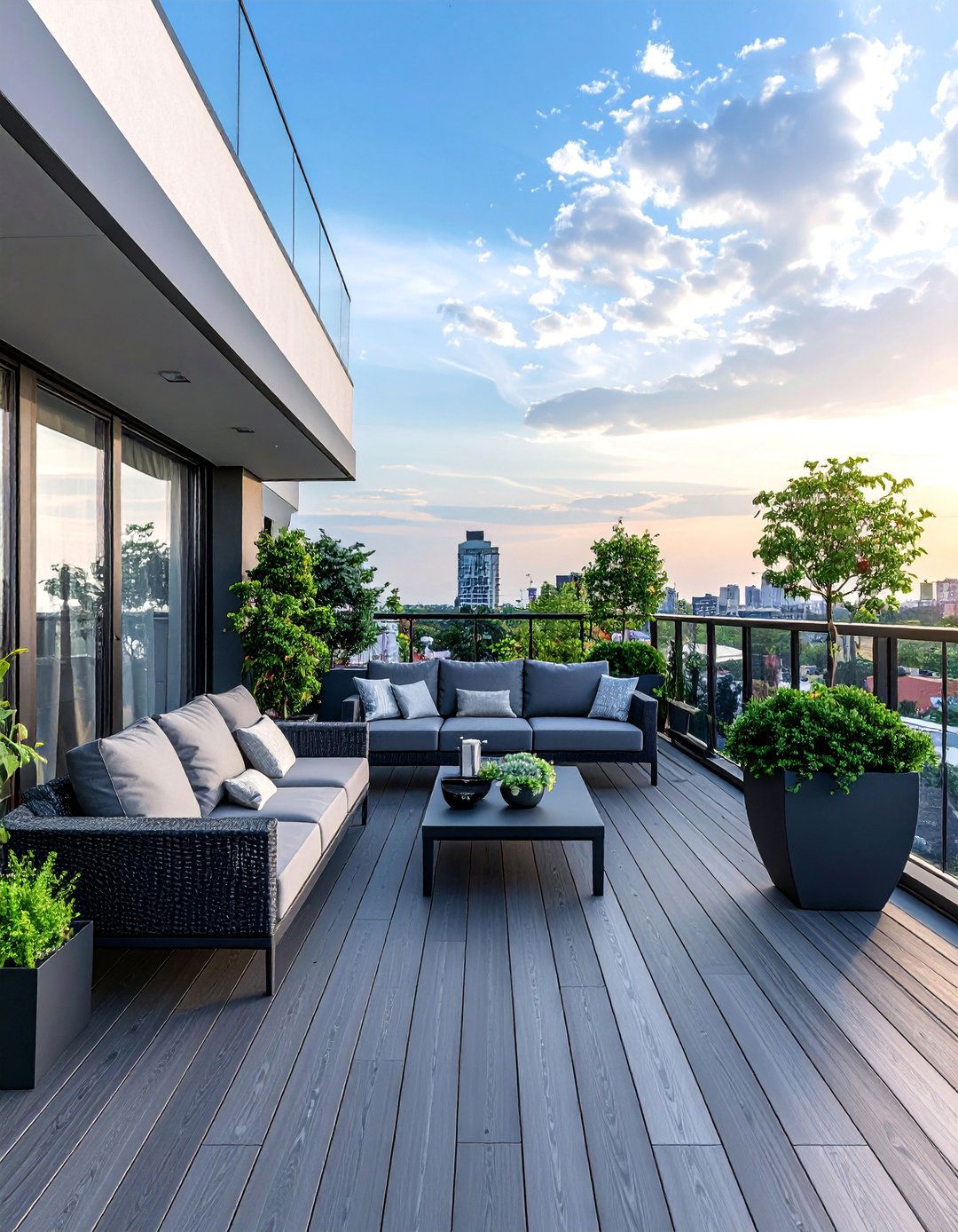 Monochromatic Color Scheme Deck - 20 Balcony Deck Ideas for a Beautiful Outdoor Retreat