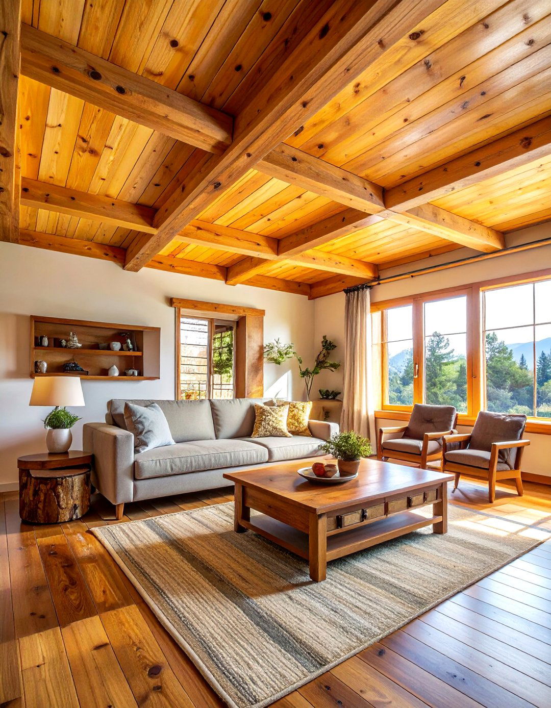 Natural Pine Tongue and Groove Ceiling - 20 Tongue and Groove Ceiling Ideas for a Rustic Charm