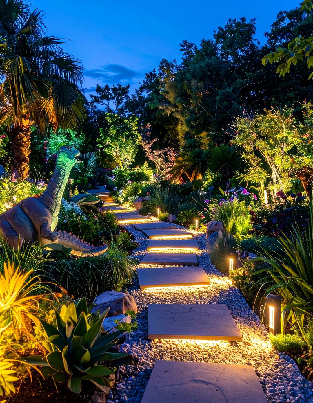 Night Garden Prehistoric Adventure - 20 Dinosaur Garden Ideas for a Prehistoric Backyard
