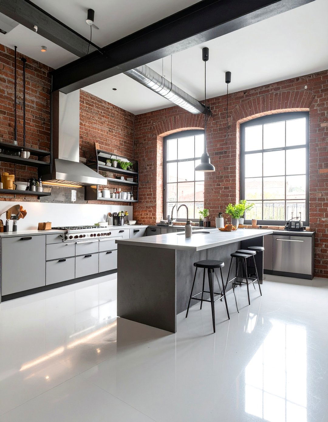 Off White Concrete Kitchen Floor - 25 White Kitchen Floor Ideas for a Clean Look