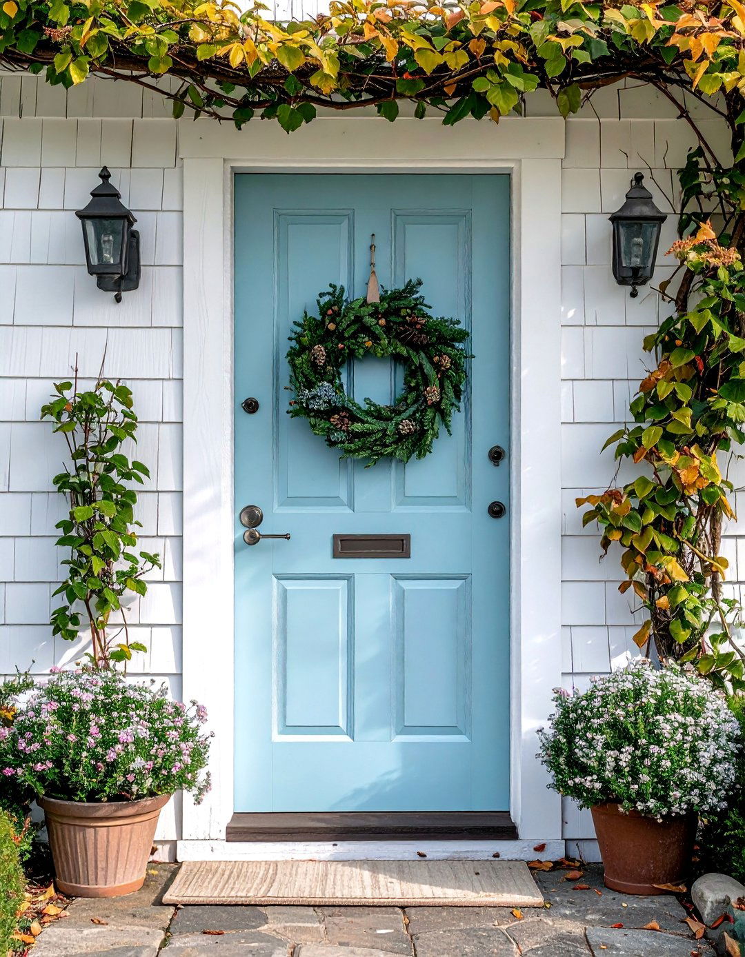Pastel Colored Cottage Front Door - 25 Cottage Front Door Ideas for a Charming Entryway