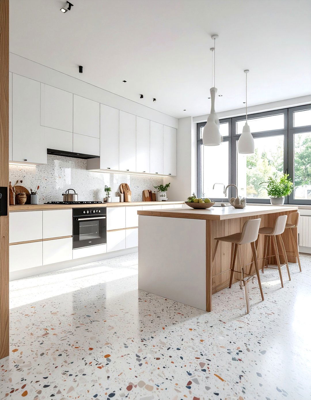 Pastel Hued Terrazzo Kitchen Floor - 20 Terrazzo Kitchen Floor Ideas for a Unique Look