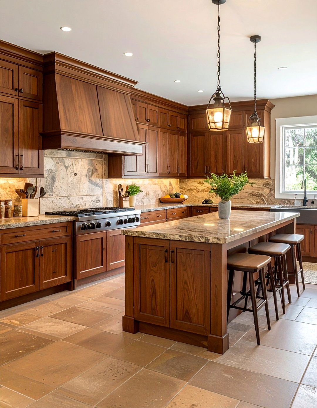 Quarter Sawn Oak Brown Cabinets - 25 Brown Kitchen Cabinets Ideas for a Warm and Cozy Look