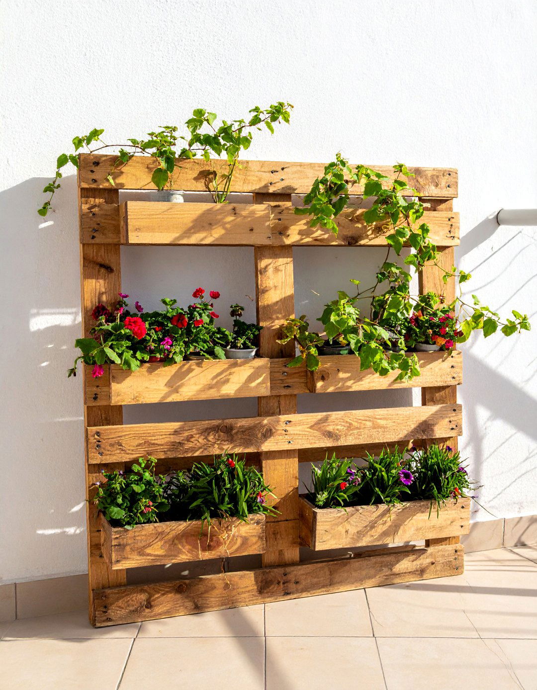 Reclaimed Wood Pallet Balcony Trellis - 20 Balcony Trellis Ideas for Outdoor Living Spaces
