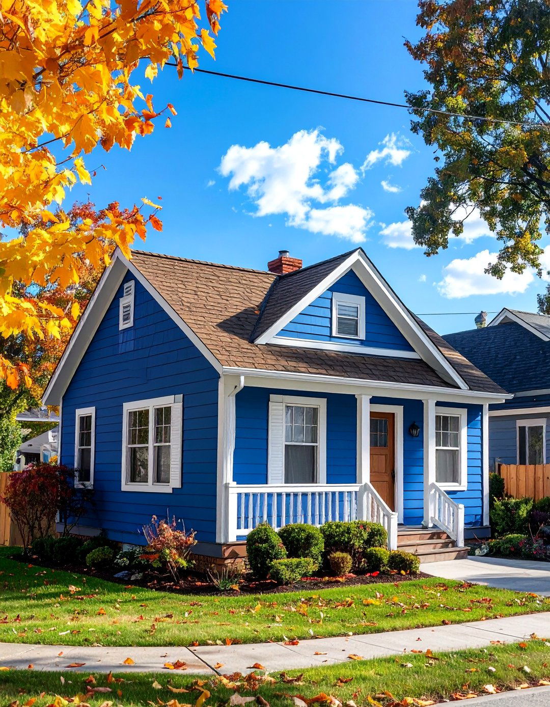 Royal Blue Exterior With Light Brown Shingles - 25 Blue Exterior Home With a Brown Roof Ideas