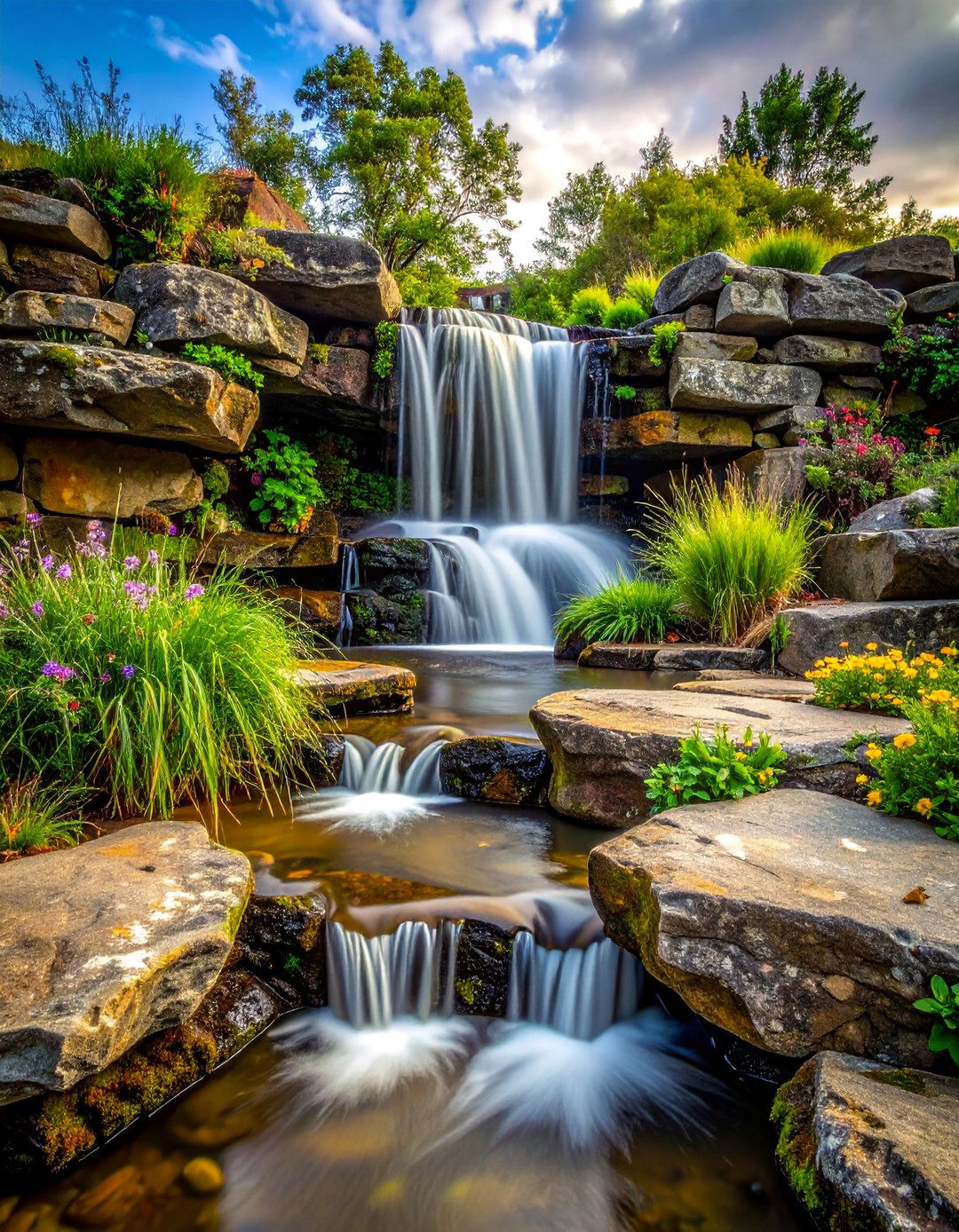 Rustic Fieldstone Cascades - 25 Waterfall Design Ideas for a Serene Outdoor Space