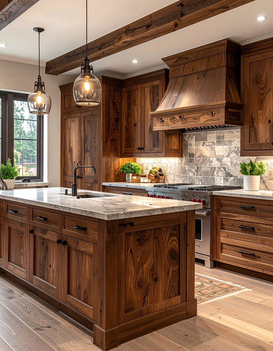 Rustic Hickory Brown Kitchen Cabinets - 25 Brown Kitchen Cabinets Ideas for a Warm and Cozy Look