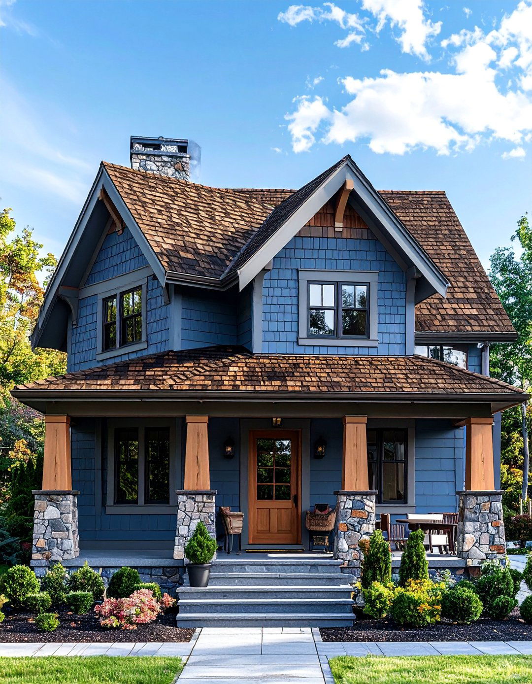 Slate Blue Exterior With a Weathered Brown Roof - 25 Blue Exterior Home With a Brown Roof Ideas