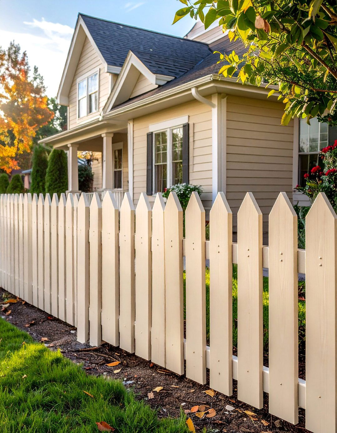 Soft Almond Vinyl Fence - 25 Vinyl Fence Colors to Enhance Your Outdoor Space