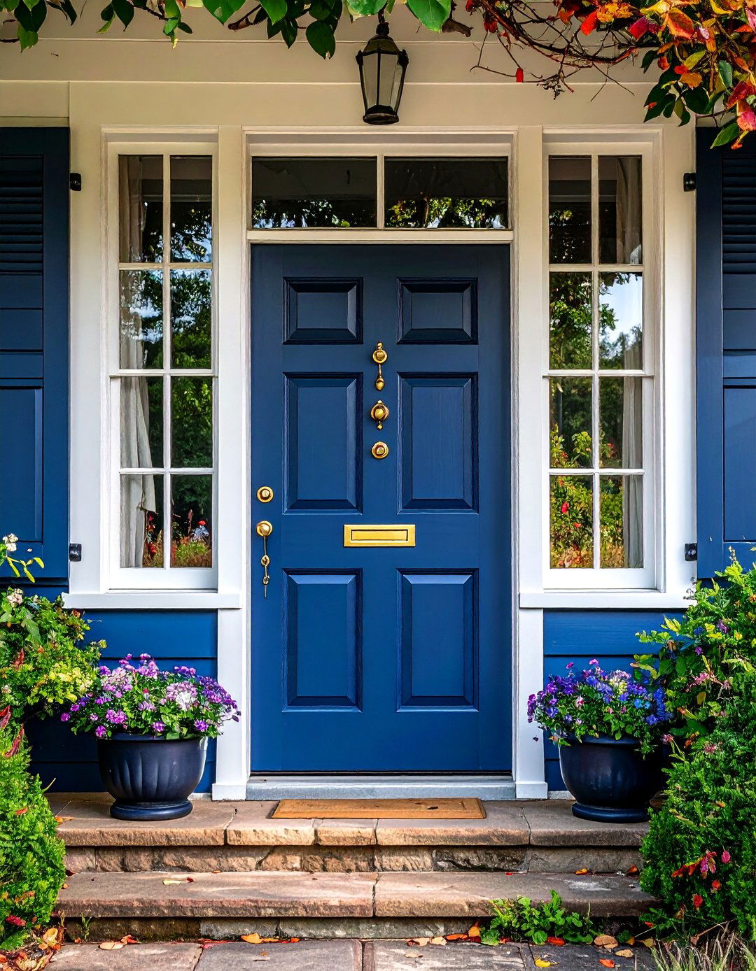Solid Wood Panelled Cottage Front Door - 25 Cottage Front Door Ideas for a Charming Entryway